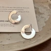S925 sterling silver Korean version, niche design, photosensitive surface texture, Korean-style earrings, simple and individual Korean-style earrings and stud earrings Item Picture